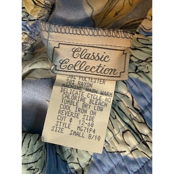 Classic Collection Floral Midi Skirt Size Small Elastic Waist, VTG - Picture 2 of 3